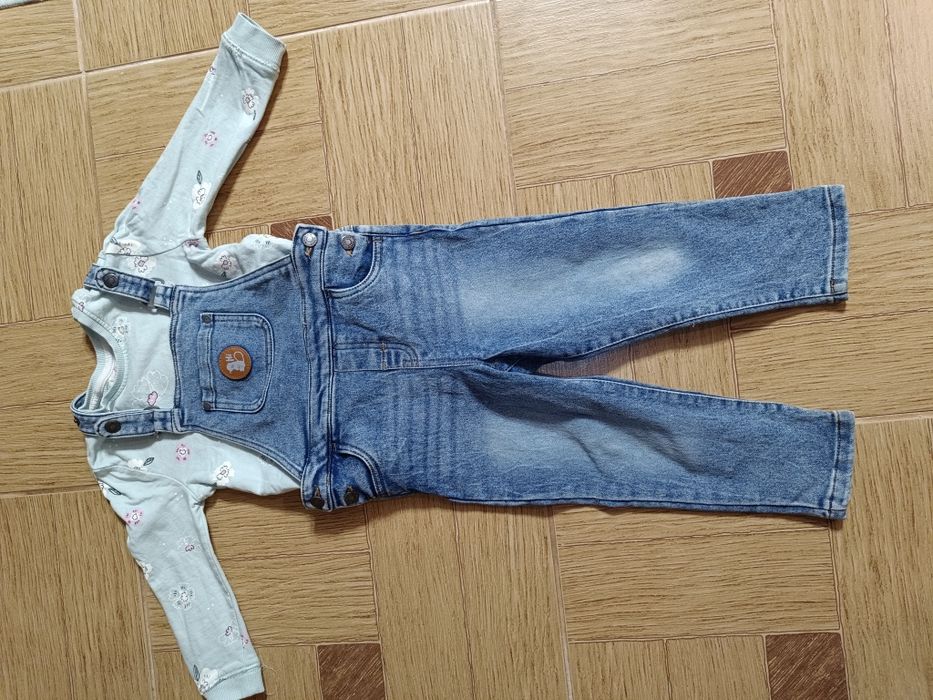 Джинси Джинсовий комбінезон 98 + світшот 98