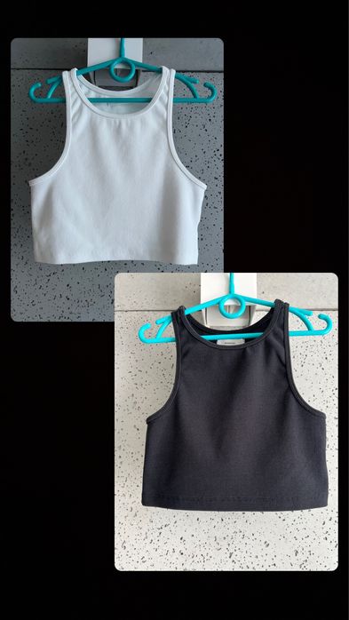 Crop top zestaw biały czarny Reserved rozmiar S
