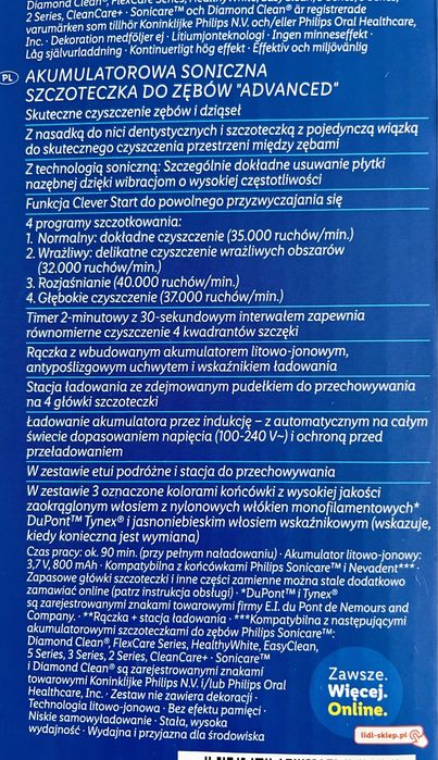 Duży zestaw akcesoriów Evadent do szczoteczki sonicznej NOWE