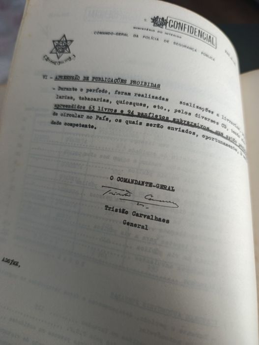 Livro Confidencial  PIDE  Direção Geral de Segurança