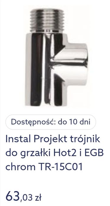 Grzałka elektryczna INSTAL PROJEKT HOT2 300W biała
