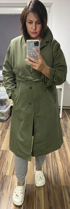 Zielony khaki trencz xs-s  vintage