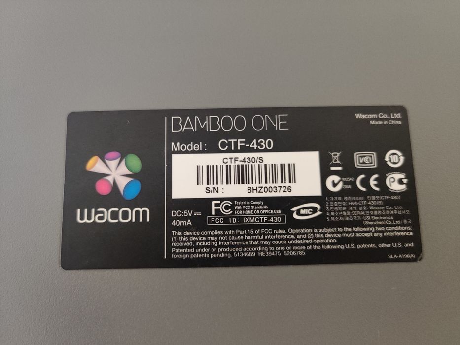 Wacom bamboo one