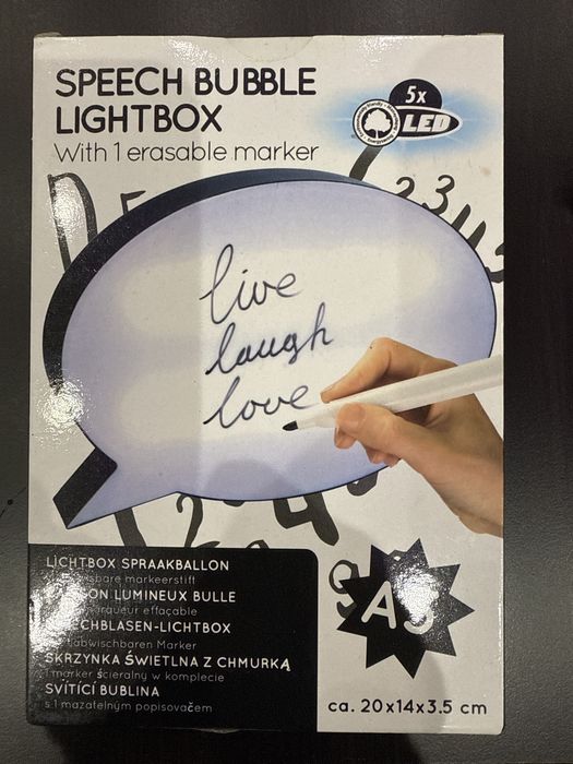 Podświetlana chmurka led z markerem prezent