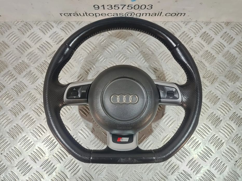 Volante Pele Flat Bottom Audi TT 8J A3 8P S-Line