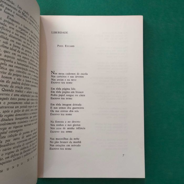 Poemas da Liberdade, Uma Antologia Poética de Dante a Brecht