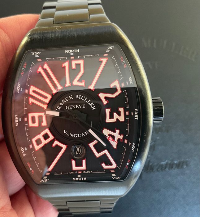 Relógio Franck Mueller Vanguard V45 SC DT titânio, como novo e com 3 braceletes