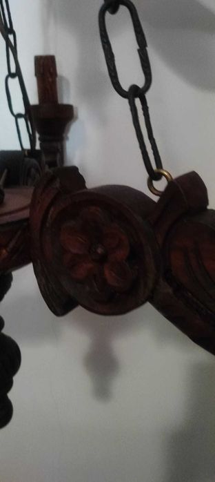 2 Candeeiros de Tecto em madeira maciça