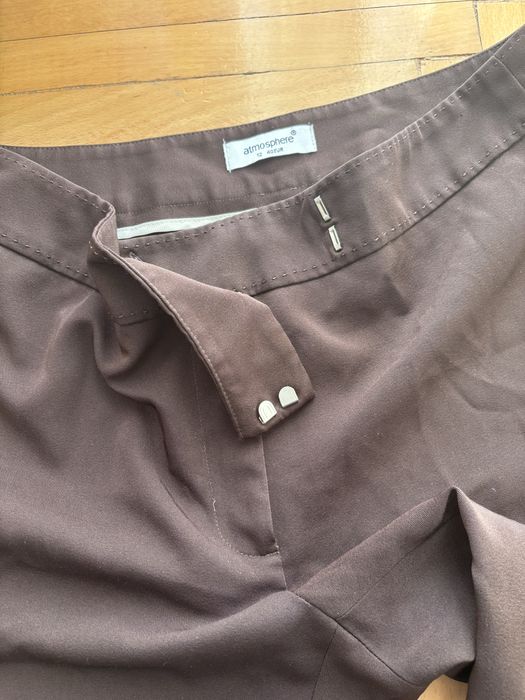 Brazowe eleganckie spodnie garniturowe damskie L 40