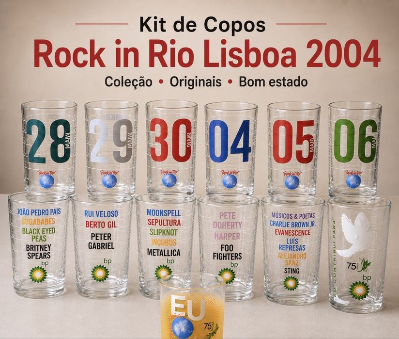 Kit copo Rock in Rio Lisboa 2024 - 8 Copos