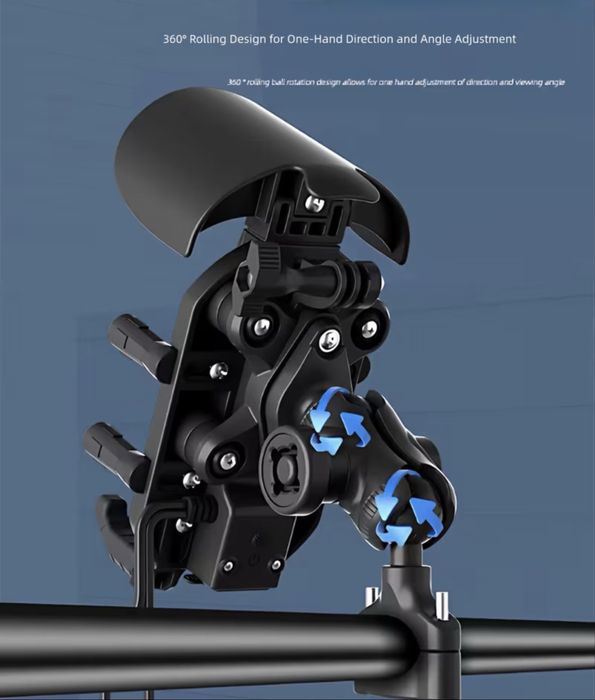 Motocyklowy uchwyt na telefon z ładowarką indukcyjną