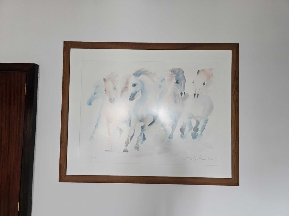 Serigrafia De Cavalos em aquarela de Beatrice Bulteau