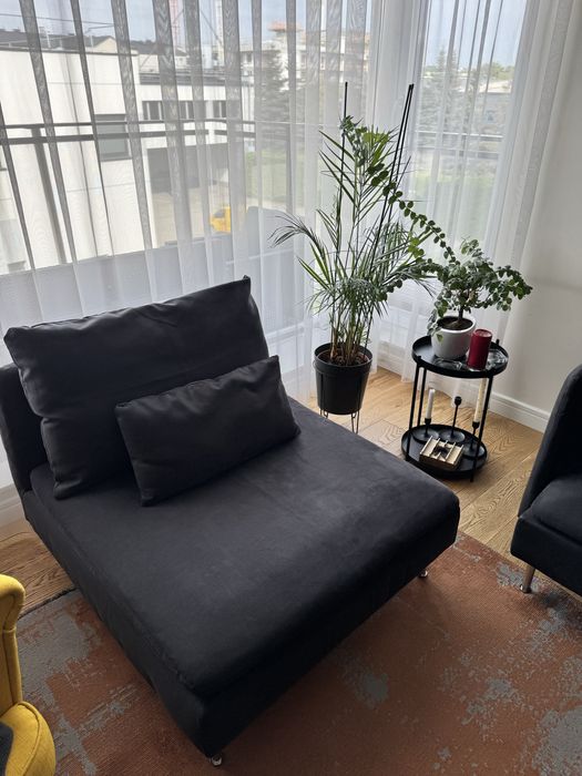 Sofa IKEA SÖDERHAMN – Wygodna sofa 2-osobowa + fotel  z dodatkowymi pokrowcami – Ciemnoszary
