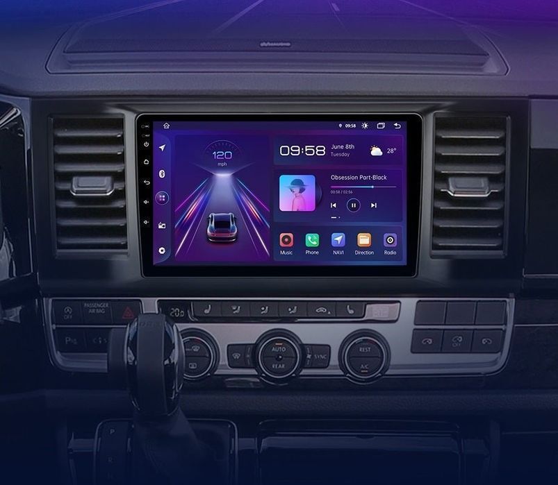 VW Caravelle 2015–2020 – Radio Android 15 9" CarPlay Android Auto 8GB/256GB GPS Nawigacja Stacja Multimedialna WiFi Bluetooth DSP 4G LTE PL