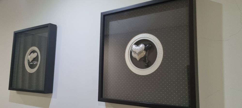 Quadros duplos para quarto de casal.