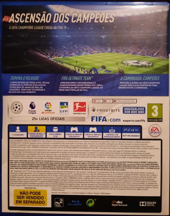 Fifa 19 PS4 como novo