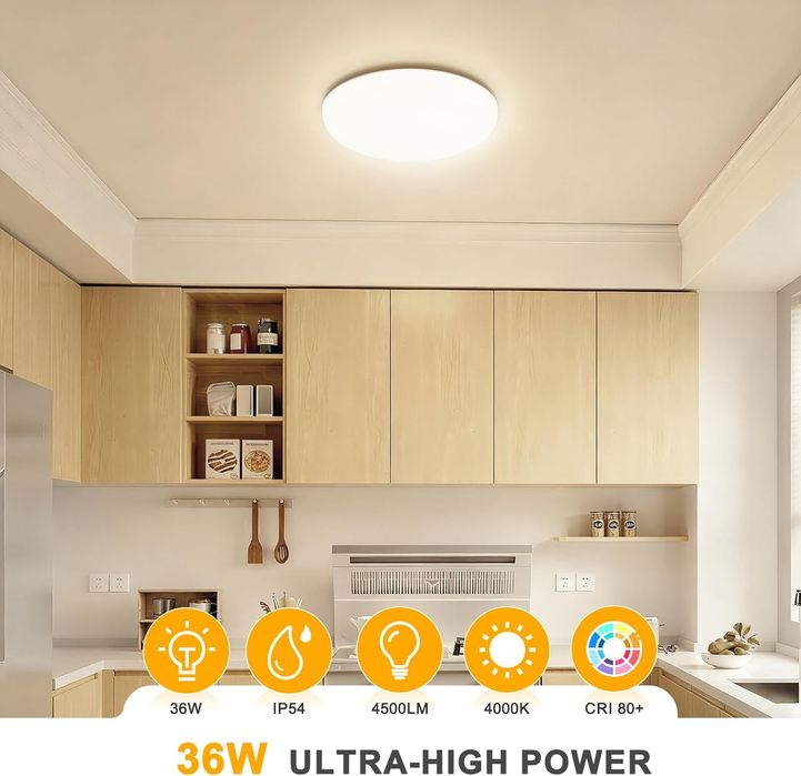 Swoieltr Lampa sufitowa LED 36W 4000K IP54 biała