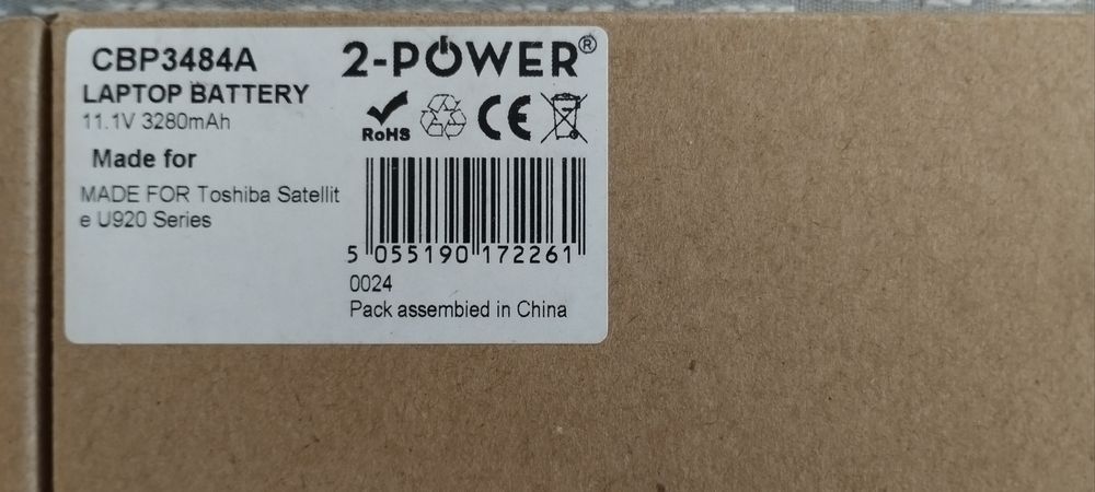 New 2-Power CBP3484A Battery for Toshiba Satellite U92064551850444545121