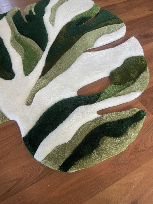 Tapete tufting folha monstera