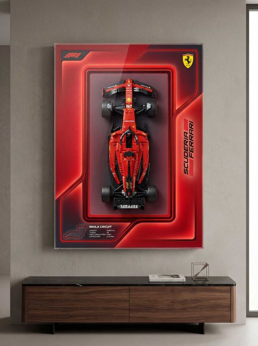 Aluminiowa ramka A1 do LEGO Technic Ferrari SF-24 F1 42207 + uchwyt 3D