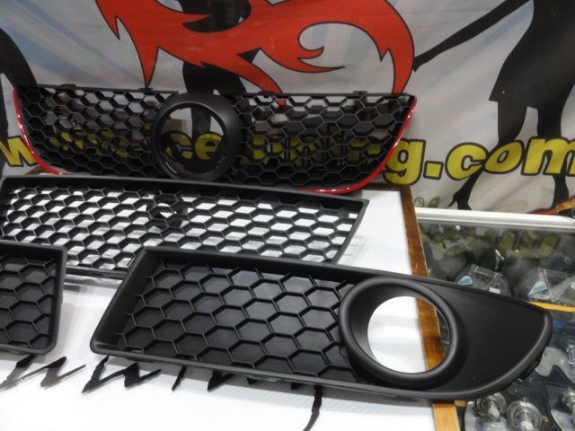 Kit 4 grelhas de para-choques vw polo 9N3 05-09 GTI LOOK abs (plastico)
