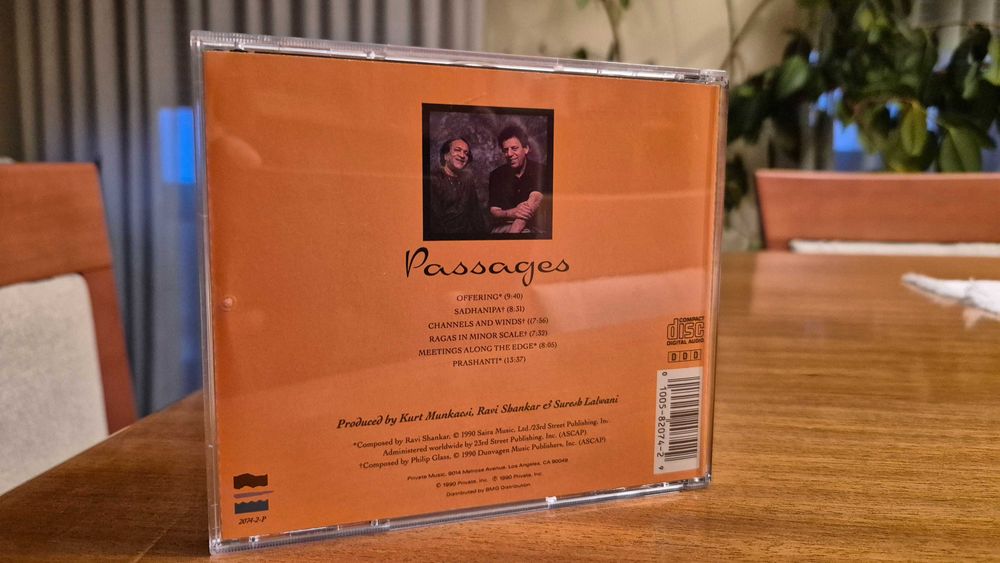 Vendo CD música "Passages", dos mestres RAVI SHANKAR e PHILIP GLASS !