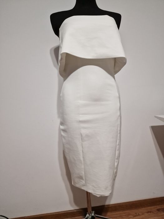Sukienka piękna elegancka midi bez ramiączek M/L