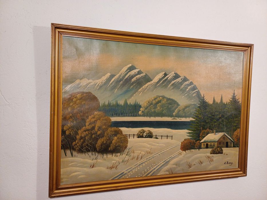 Stary obraz na płótnie sygnowany