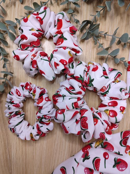 Scrunchie do włosów Slim Tutti frutti Wiskoza