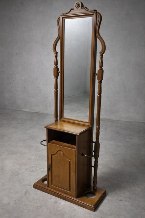 Móvel com espelho + suporte para guarda-chuvas – madeira maciça