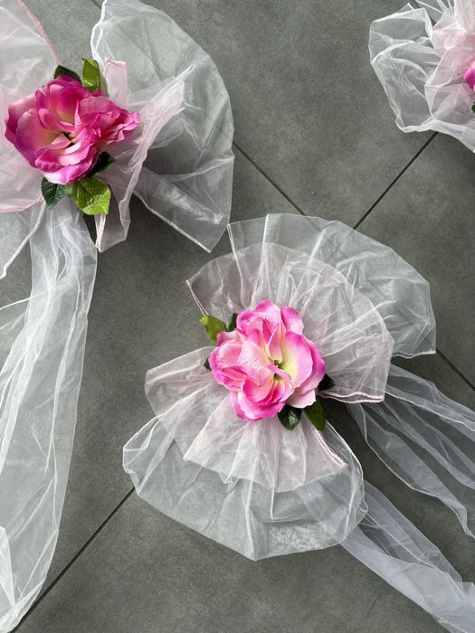 Dekoracje ślubne na samochód przyssawki