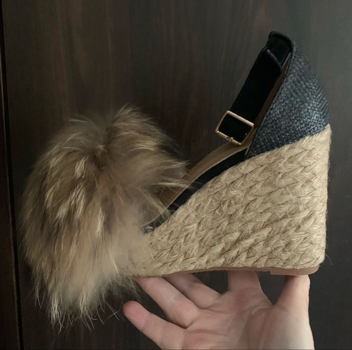 Sandały z jenotem espadryle na koturnie
