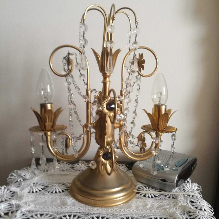 2 Candeeiros de mesa de cabeceira em meio cristal