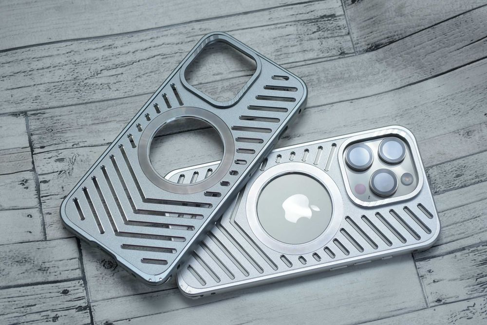 Противоударный алюминиевый топ чехол IPhone в стиле Mac Pro Magsafe