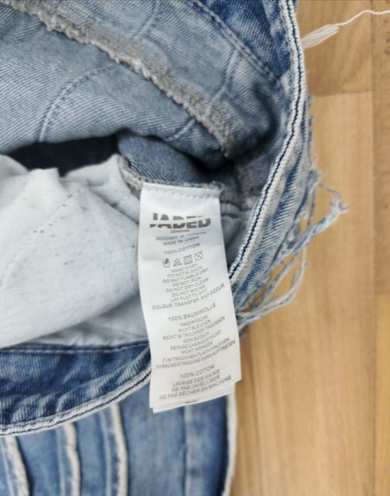 Jaded london washed blue busted drip drill