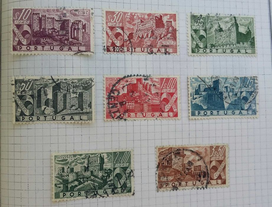Filatelia selos Castelos de Portugal 1946