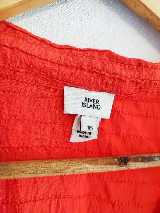 Cudna koralowa koszula lato XXL wiskoza plus size