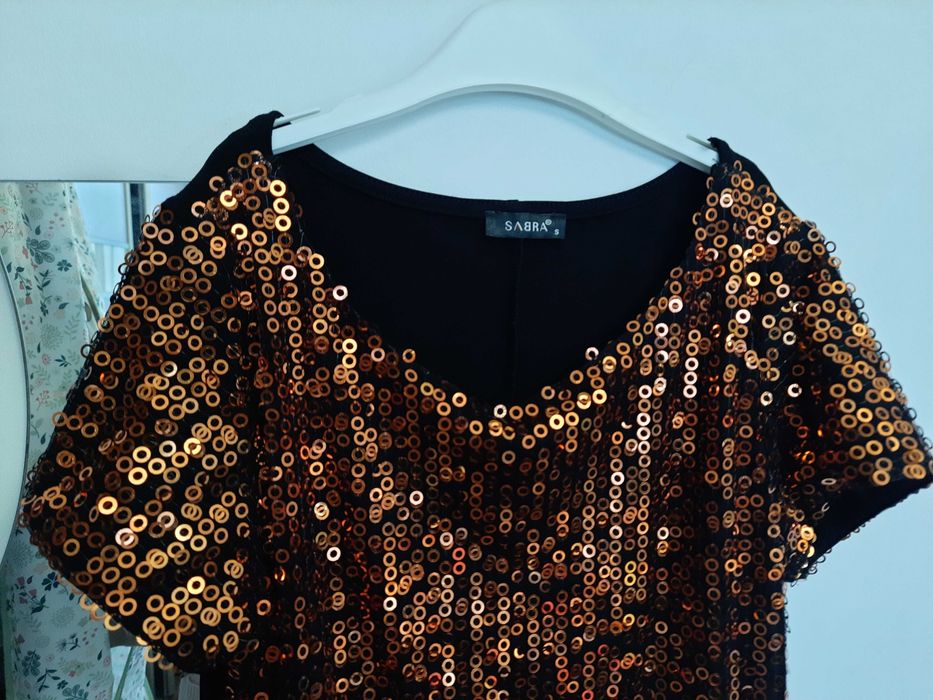 Suknia cekiny karnawał 36 Sabra