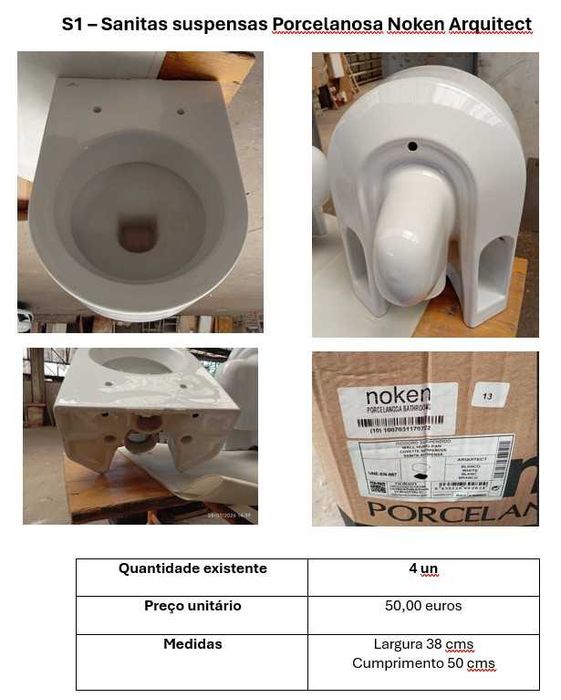 Artigos sanitários usados em bom estado (para desocupar)