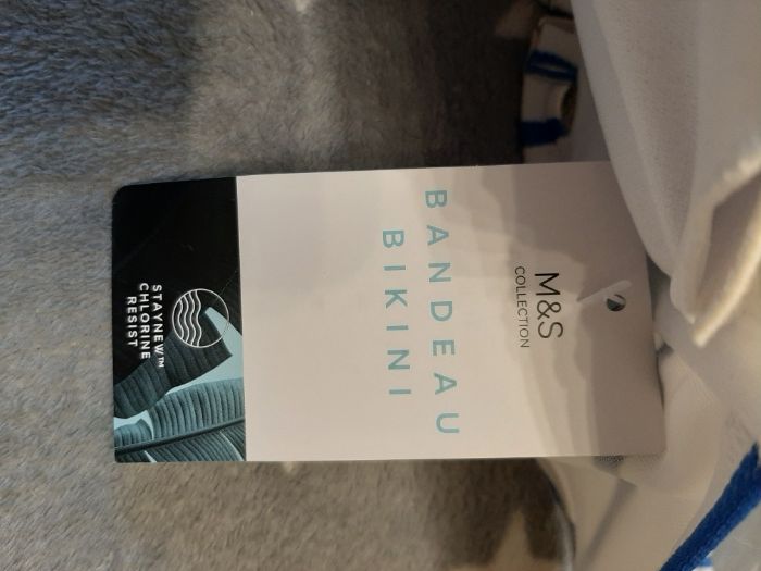 КОЛЛЕКЦИЯ M&S Лиф бикини-бандо в полоску р.22 с подкладкой