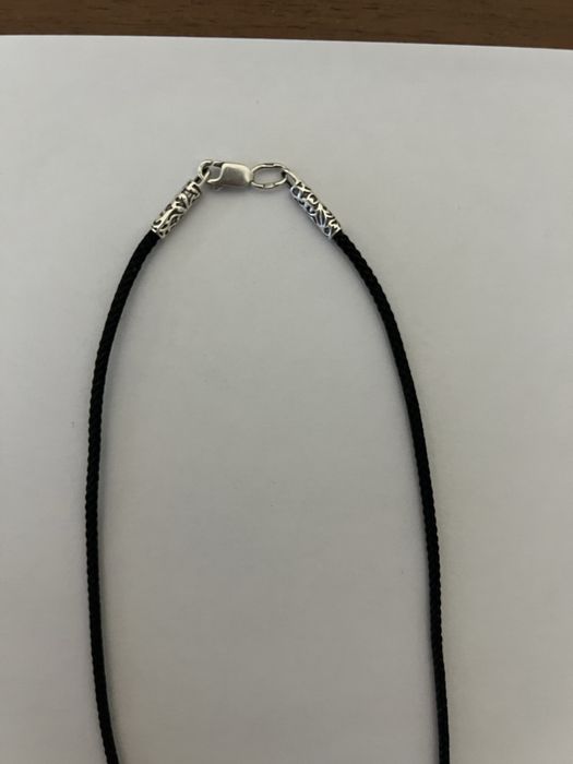 Срібний хрестик дитячий із шнурочком