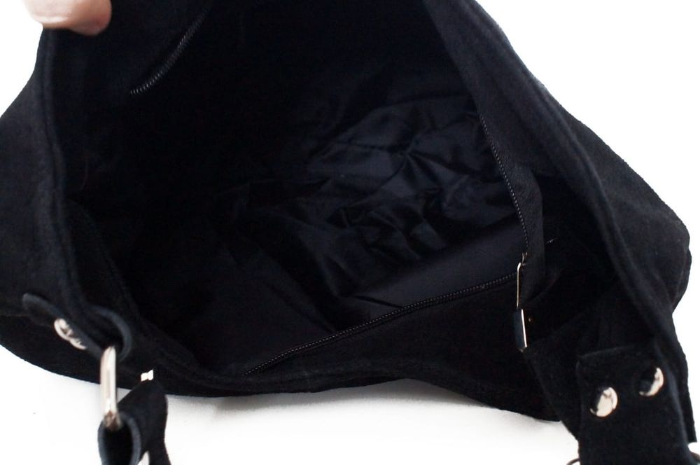 VERA PELLE torebka damska zamszowa worek na ramię V058 brązowa