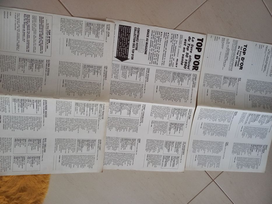 Fichas antigas músicos