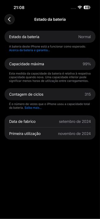 iPhone 16 Pro Max - 256GB - bateria 99% - à prova de água