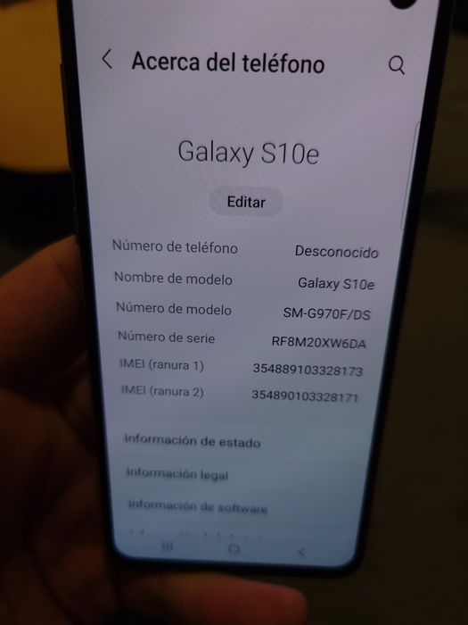 S10e 128gb almacenamiento