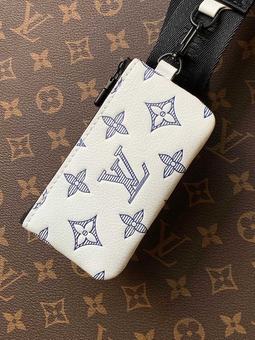 LOUIS VUITTON TRIO 3в1 мужская сумка белая кожаная кожа оригинал