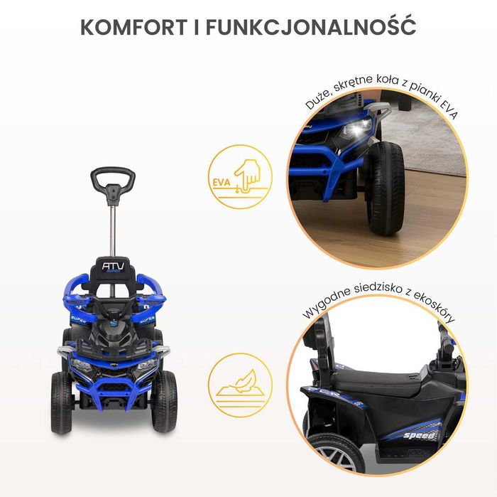 JEŹDZIK MOVIX Autko Quad Auto dla dziecka pchacz Pojazd samochód