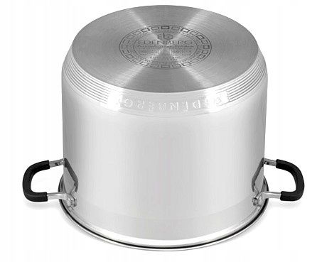 garnek stalowy miarka stalowo-silikonowe uchwyty śr.26cm / 11l edenber