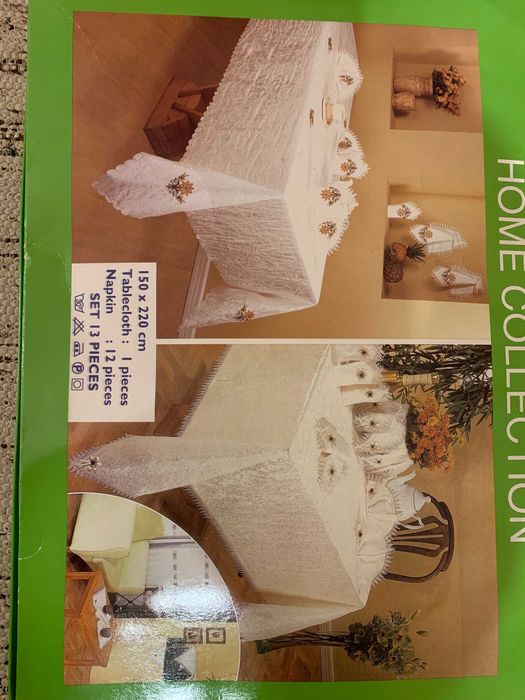 Подарочный комплект Набор NETA TEKSTIL  скатерть  и салфетки жатка.