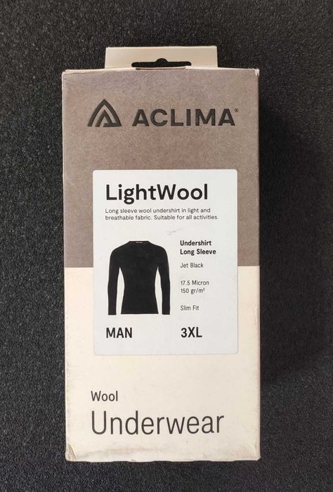 Термокофта чоловіча Aclima LightWool з шерсті мериноса. Всі розміри.